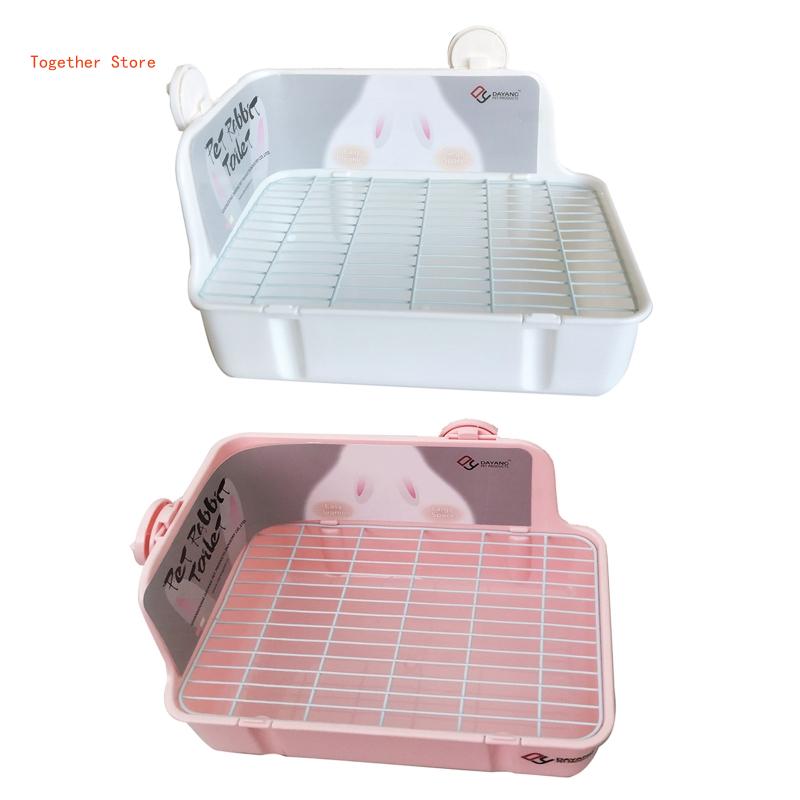 Potty Trainer Corner Litter Box Pet Pan Bedding for Small Animal Rabbit Hamster Ferret Gerbil Chinchilla 6XDD
