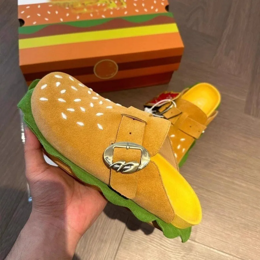 Hamburger Flat Spring Autumn Hot Fashion Sandals Comfortable Lightweight Designer Slippers Outdoor Slides Women db36