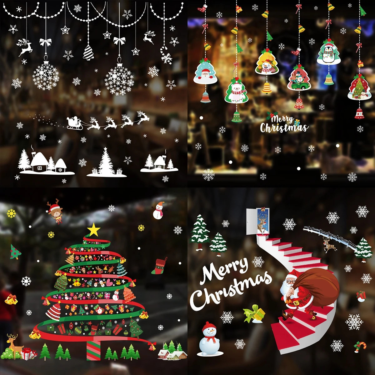 Window Stickers Merry Decorations at Home Celebration Navidad Christmas Gifts 240904