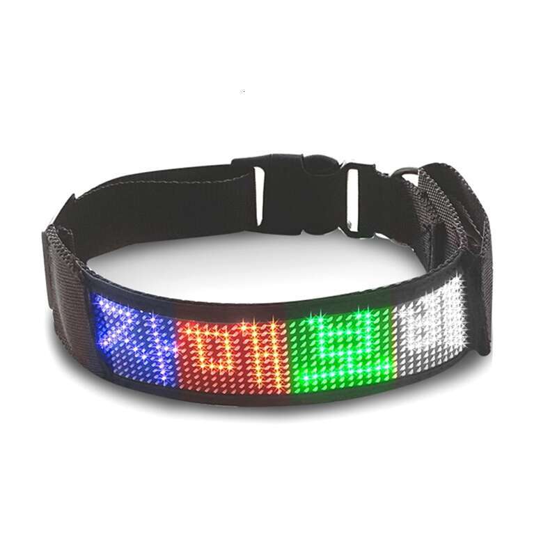 Dog Collars Digital Message Led Screen Dog Collar - Interactive Customizable Light Show Accessory Night trip outdoors interaction shine dhgate Free se
