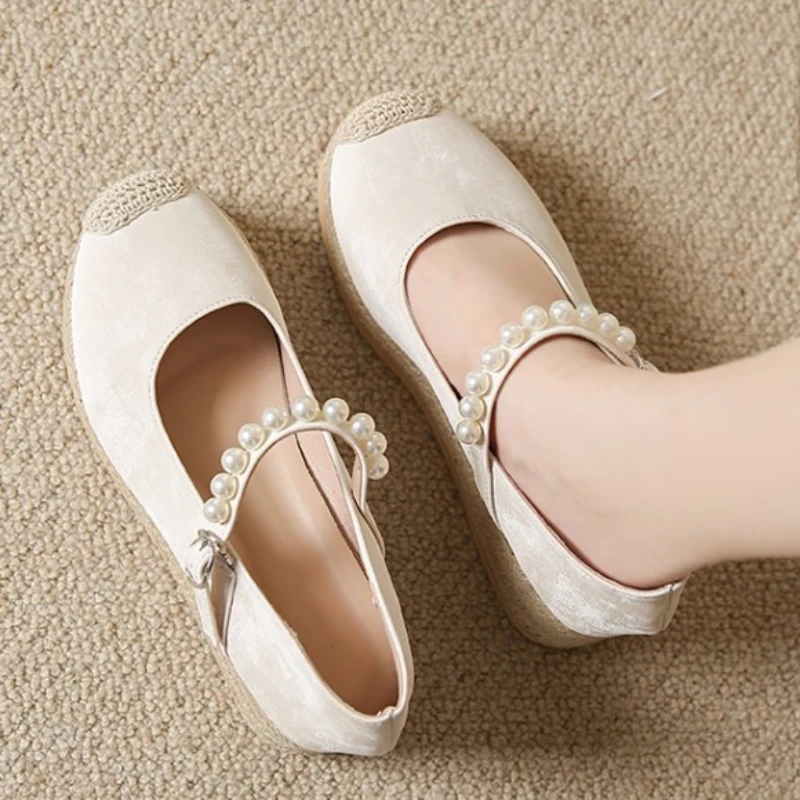 Heels New High Women Marie Janes New Weave Wedges Platform Dress Party Shoes 2024 Spring Rome Sandals Pumps Female atillas 6c19