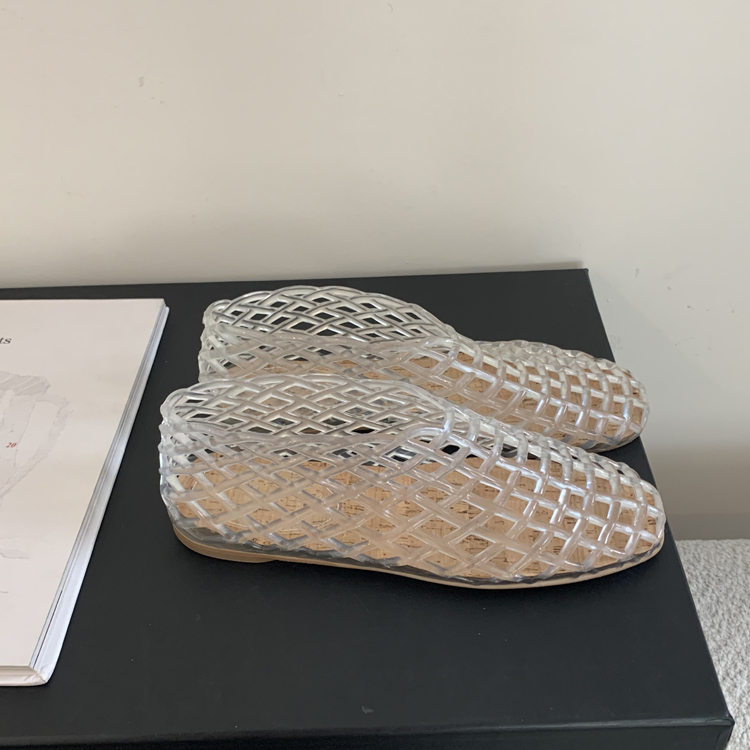 Crystal Jelly Transparent 33974 Women's Sandals Ladies Soft Sole Non-slip Beach Adult Girls Hollow Out Flat Shoes