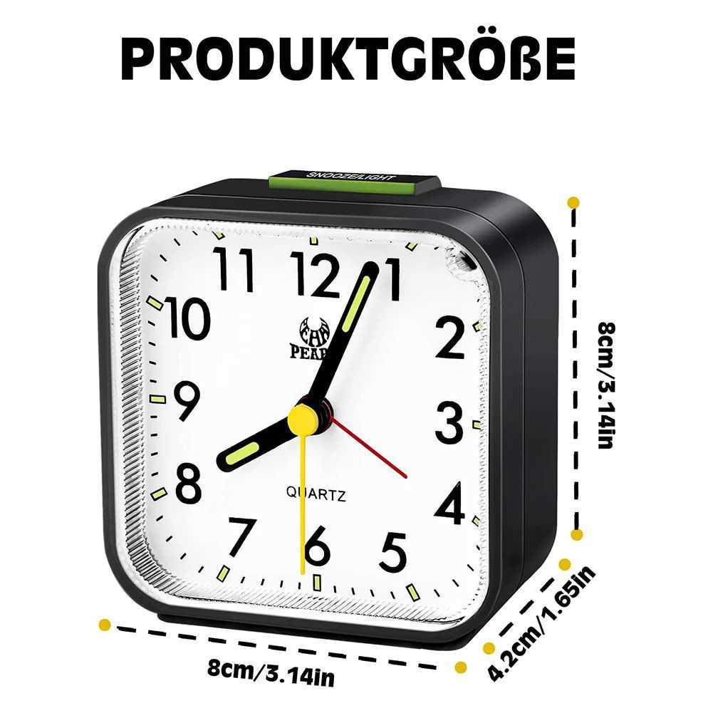 Portable Square Luminous Alarm Clock Fashion Quiet No Ticking Bedside Table Clock With Night Light Function Y240904