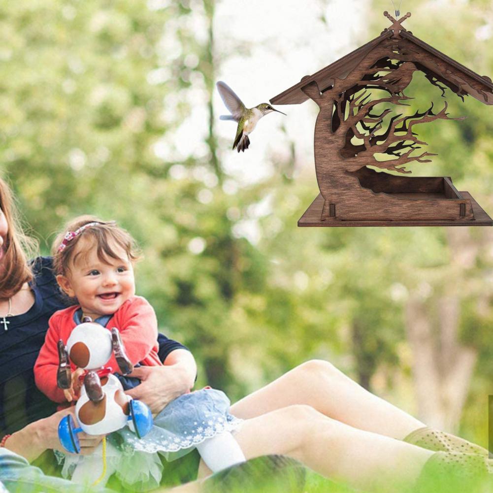 2025 new Wooden Feeder Diy Outdoor Hanging Assembled Bird Cage House Pet Supplies For Garden Yard Decoration Accessories