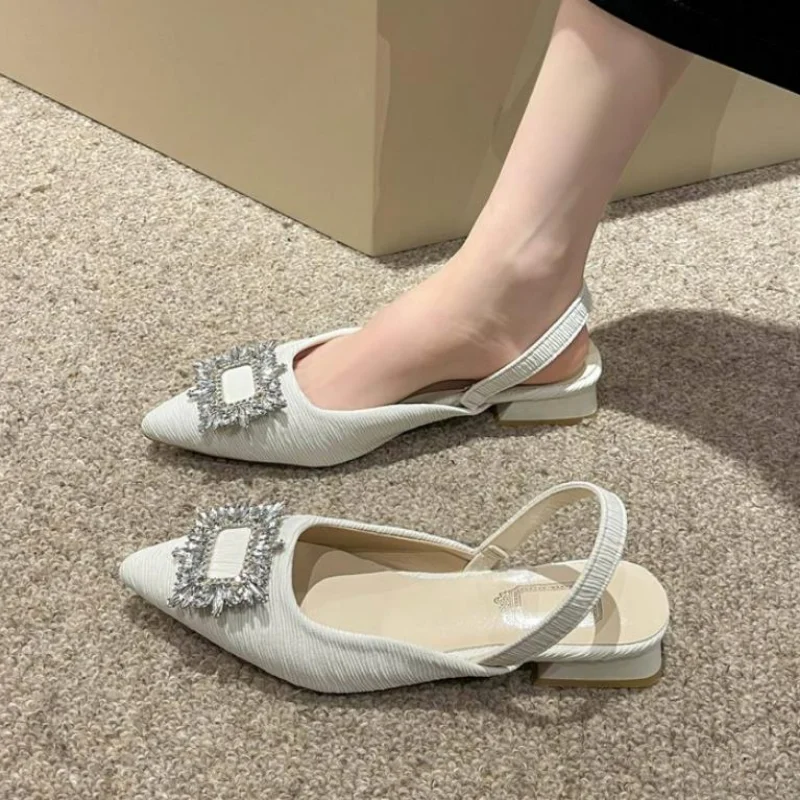 Crystal Hot Women's Slingback Pumps - Comfortable Triangle Heel Wedding Shoes, Party & Bride, Plus Size 42 - Shoes, & Bride,