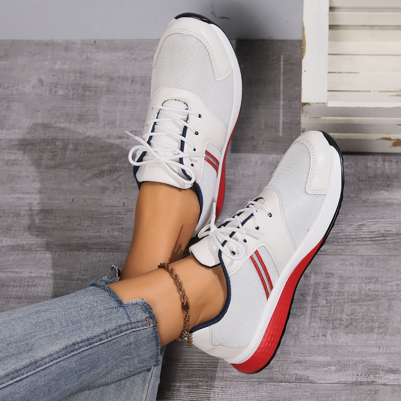 2025 new New Spring Women's Sneakers Lady Fashion Lace Up Platform Vulcanized Brand Design Soft Soled Sports Casual Shoes Trainers fab4 8465