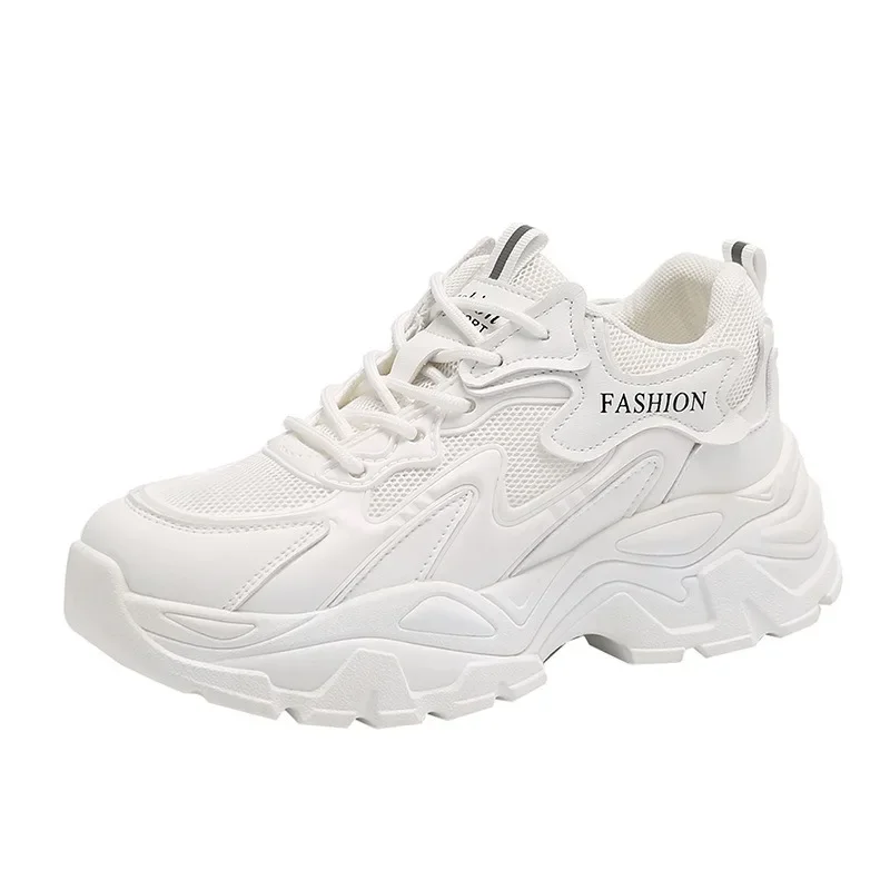 Chunky Sneakers Women Trends 2024 Autumn white Thick Bottom Dad Shoes for Woman Fashion mesh breathe Platform Sneakers Ladies