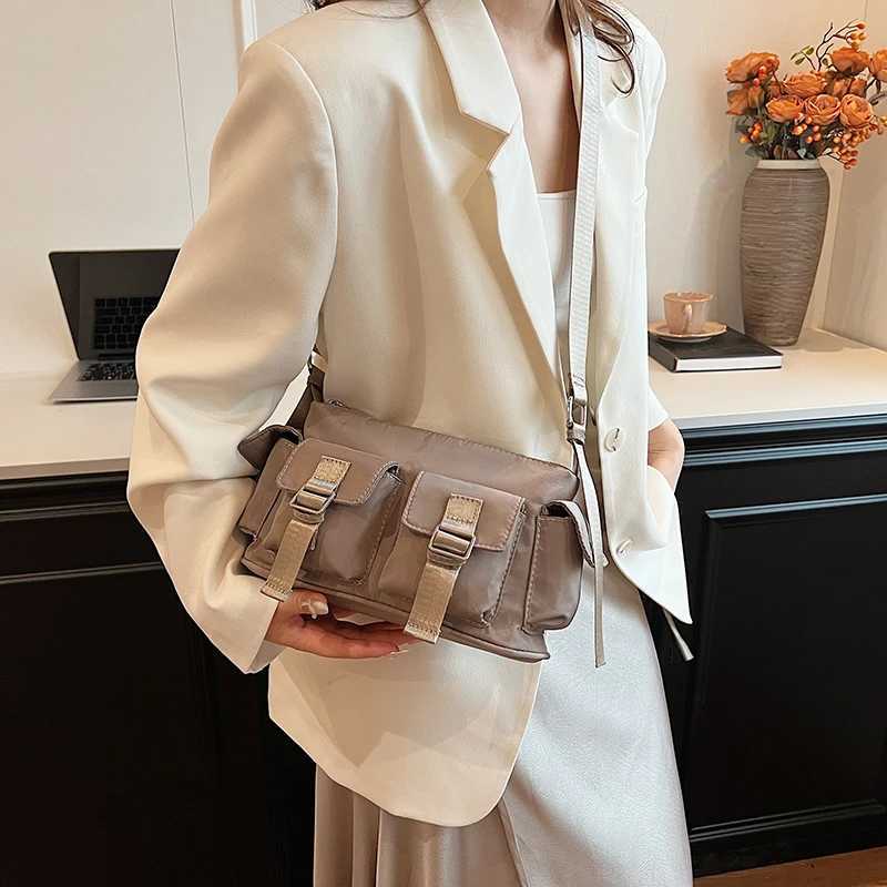 CMM Small Nylon Double Pockets Shoulder Bags for Women 2024 Korean Fashion Handbags and Purses Lady Crossbody Bag