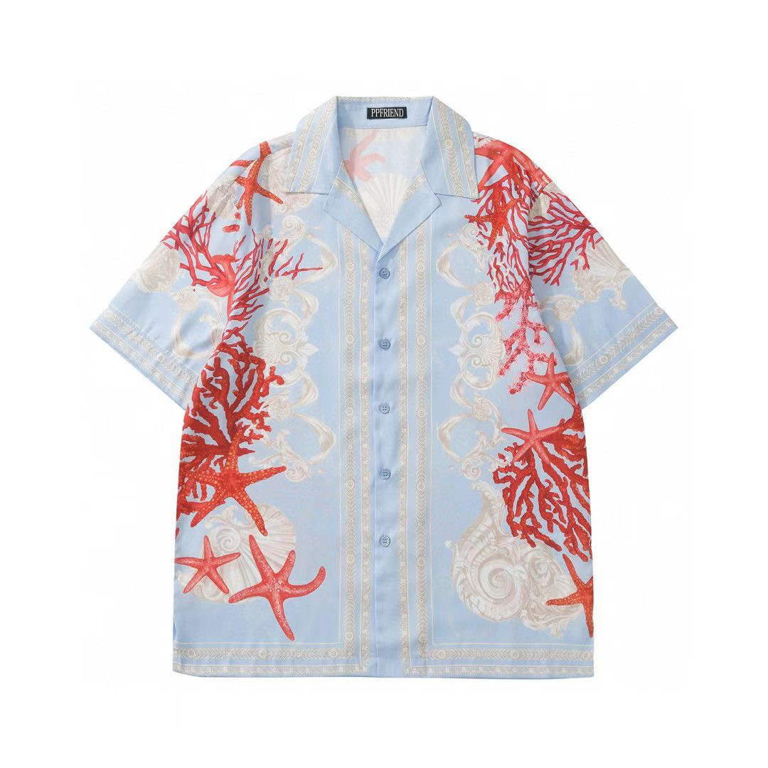 Mens Designer Shirts Brand Clothing Men Shorts Sleeve Dress Shirt Hip Hop Style High Quality Cotton Tops 10512