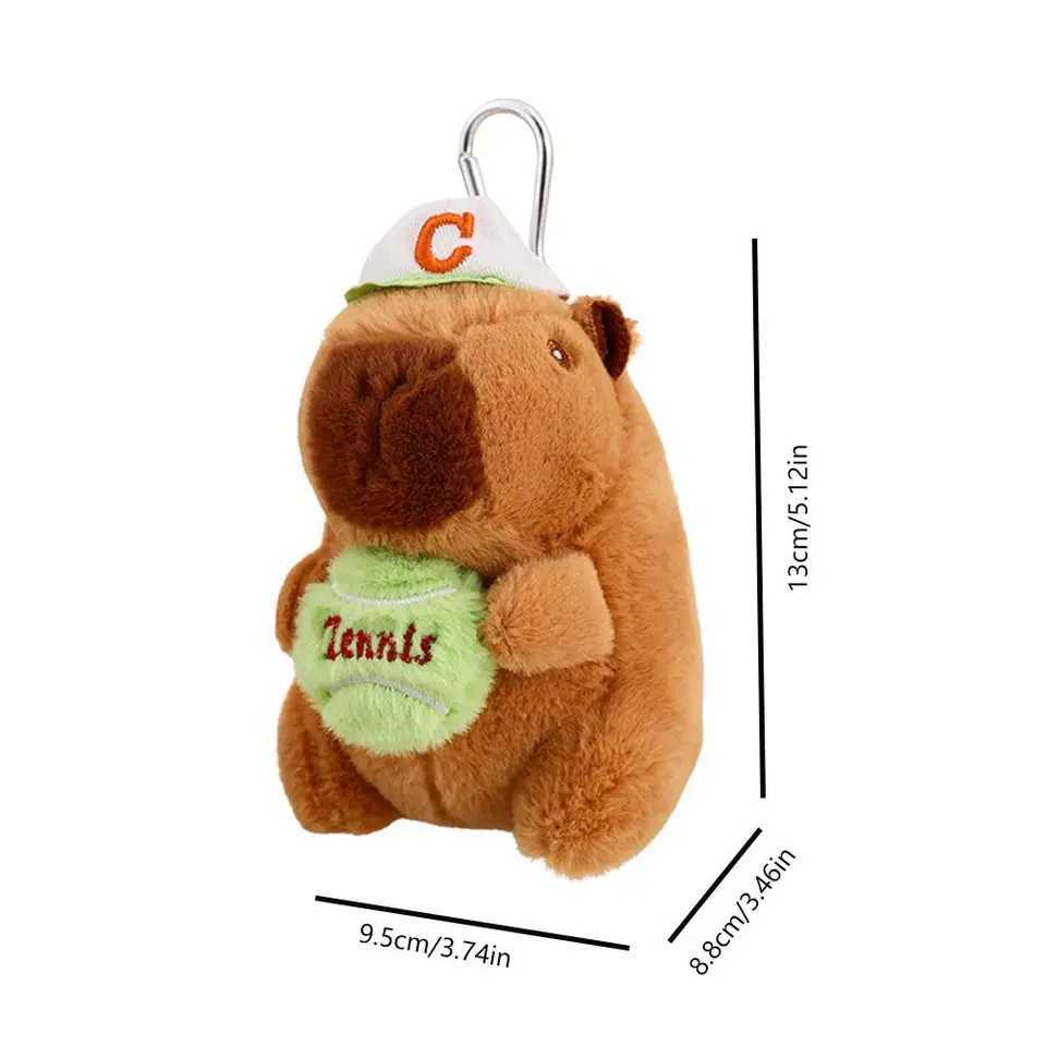 Cute Capybara plush toy cartoon Guinea pig pendant soft filled doll keychain backpack car bag keyring decoration childrens giftW240903