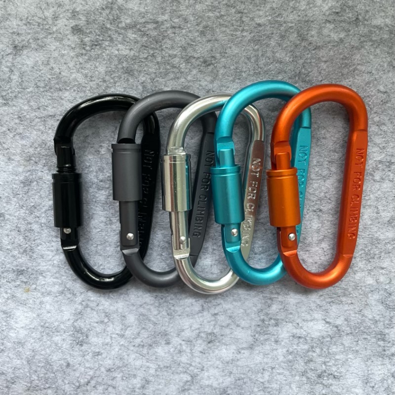 Colorful Thick 8cm D-Type Flat Belt Lock for Mountaineering - Wholesale Aluminum Alloy Carabiner