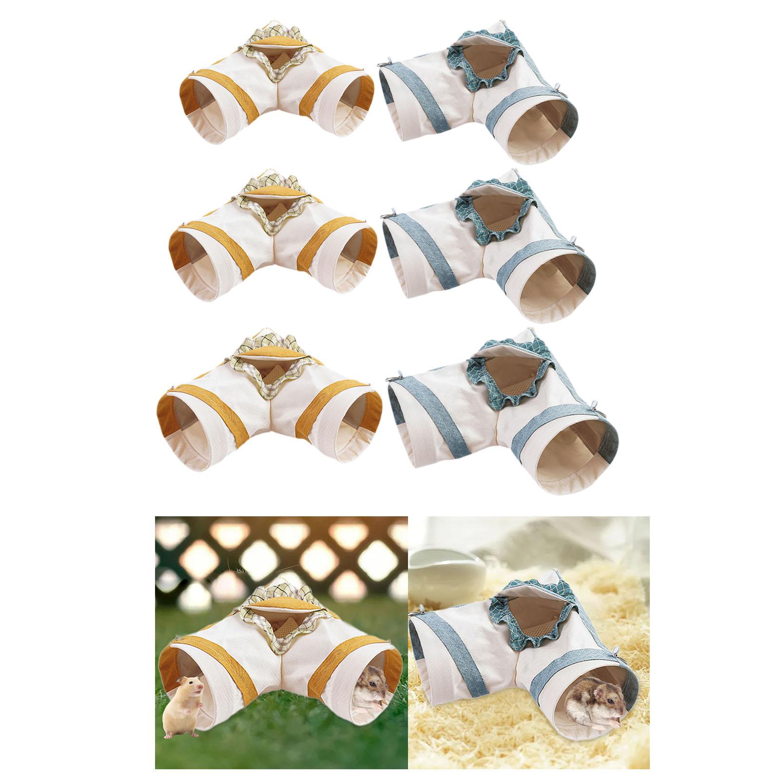 Guinea Pig Tunnel Hamster Hideout Habitat Breathable Entertainment Bedding Toy for Chinchilla, Ferret, Mice, Small Pets