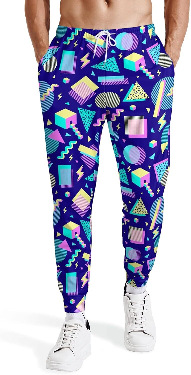 Sweatpants Mens 3D Printed Patterned Pants With Pockets Tapered Men Athletic Track Outfit For Sports Running Workout Jogging Sweat Trousers Y2K baggy