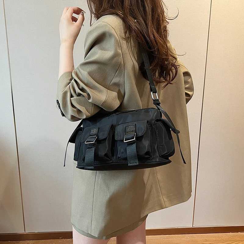 CMM Small Nylon Double Pockets Shoulder Bags for Women 2024 Korean Fashion Handbags and Purses Lady Crossbody Bag