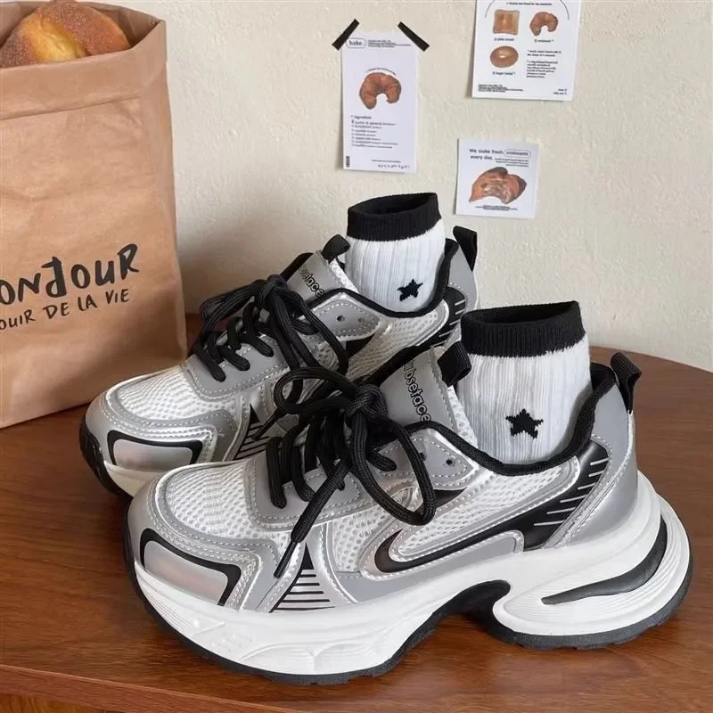 2024 Fashion New Casual Running Sneakers Design Women's Breathable Tennis Platform Shoes 47e2