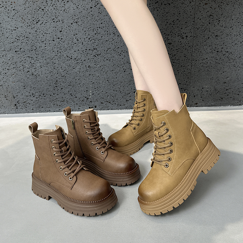 AIYUQI Ankle Boots Women 2024 Autumn New Genuine Leather Retro Women's Booties Platform Mountaineering Boots Women