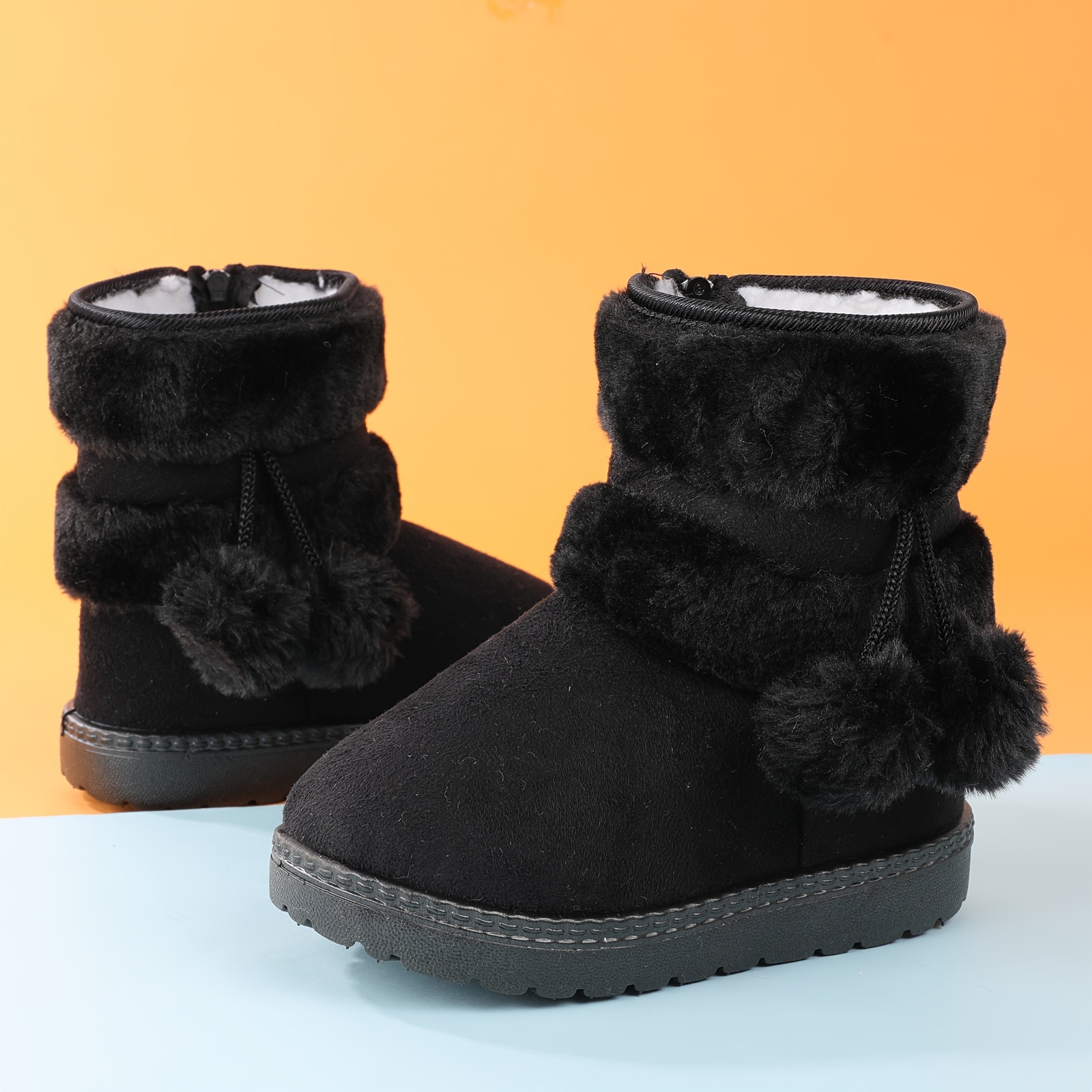 Cozy Trekking Snow Boots for Girls - Warm Fleece Lined, Non-Slip, Plush Comfy, Waterproof, Breathable, and Insulated Winter Hiking Shoes for Outdoor A