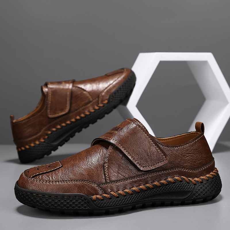 Handmade Leather Men Shoes Casual Comfortable Men Loafers Slip On Leather Shoes Men Flats Hot Sale Outdoor Walking Shoes Man
