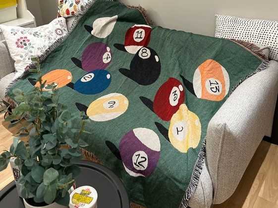 Textile City Ins Billiard Pattern Throwing Blanket Home Decoration Tape Table Tennis Sofa Cover Mat Outdoor Camping Mat blanket X240903