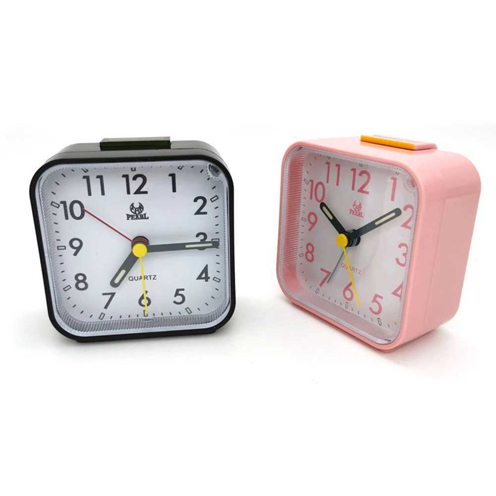 Portable Square Luminous Alarm Clock Fashion Quiet No Ticking Bedside Table Clock With Night Light Function Y240904