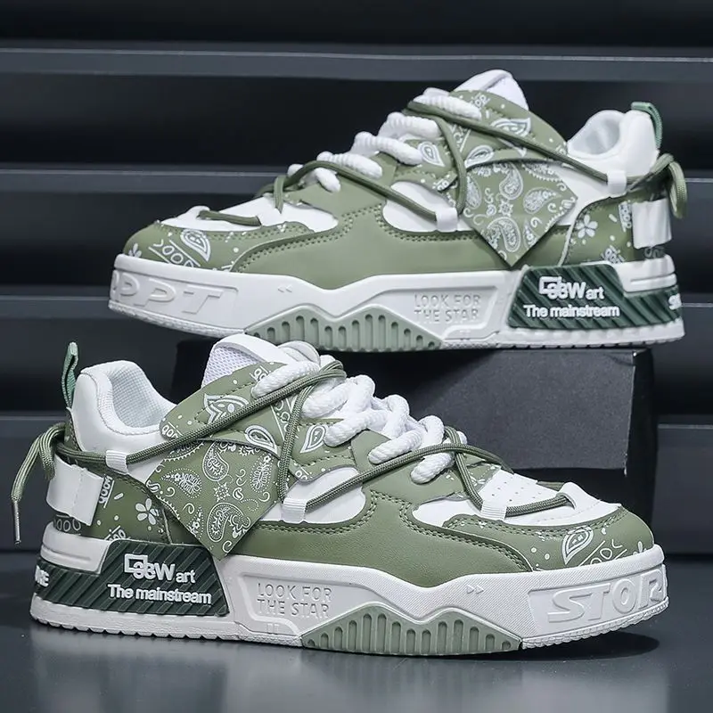 Version Korean Men Casual Spring Fashion Versatile Thick Sole Comfortable Board Outdoor Travel Sports Shoes 8a62