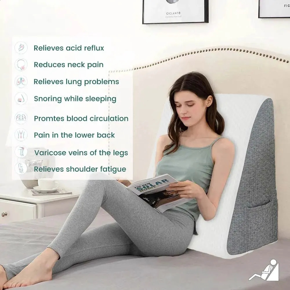 Wedge Pillow for Sleeping Acid Reflux After Surgery Triangle Elevated Bedside Dormitory Office Air Layer Foam 250218