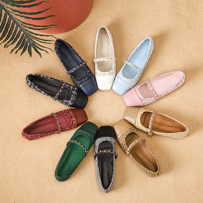 Flat Retro Women's Women Square Toe Soft Comfortable Ballet Shoes Shallow Mary Jane New Single Shoe 8b3b 7b60