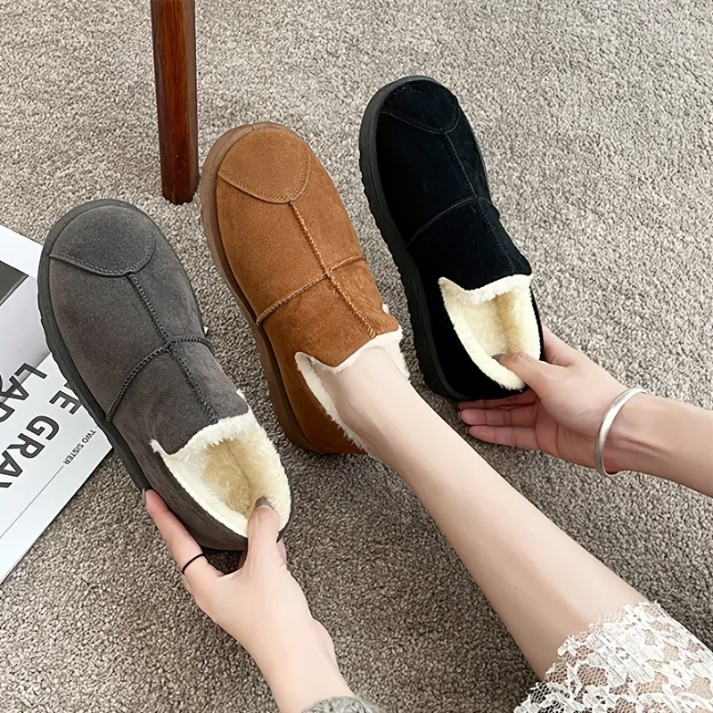 Short Snow Tube Thickened Cotton Non-slip Winter New Student Women's Shoes Black Boots 0add