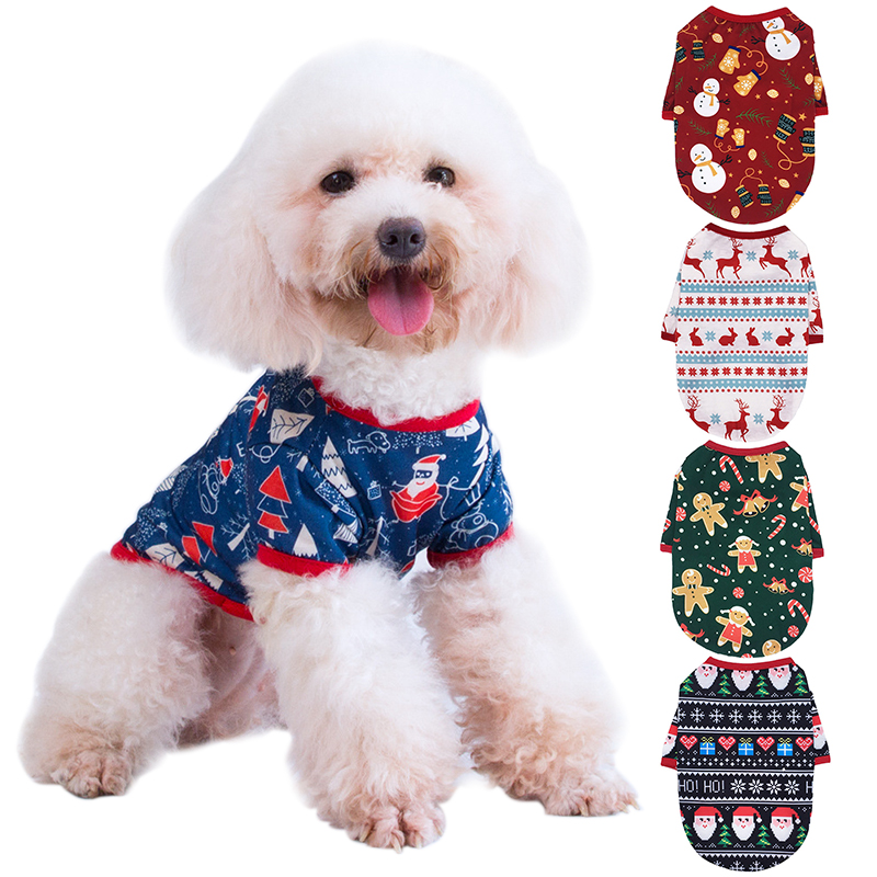 Christmas Pet Dog Clothes Breathable Pet Coat for Puppy Coral Fleece Dog Hoodies Winter Comfort Dog Sweatshirt Pet Supplies