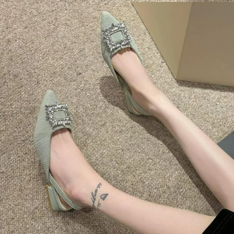 Crystal Hot Women's Slingback Pumps - Comfortable Triangle Heel Wedding Shoes, Party & Bride, Plus Size 42 - Shoes, & Bride,