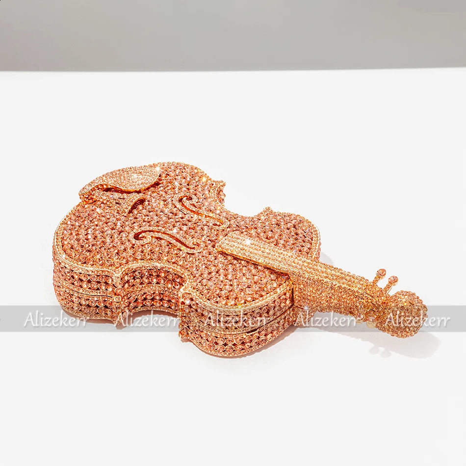 3 Vio Shaped Crystal Evening Clutch Bags Women Novelty Rhie Wedding Purses And Handbags er High Quality 240903 4
