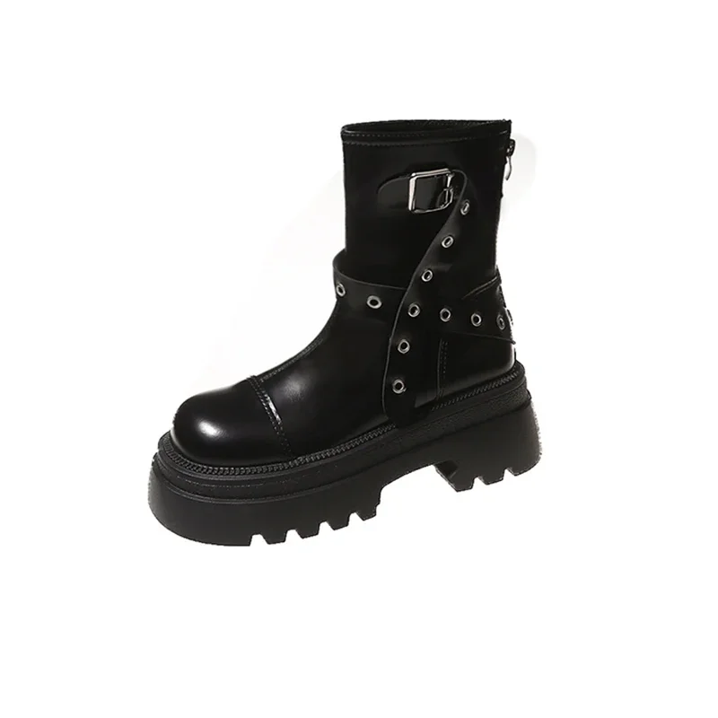 Flats Mid Calf Platform Winter Shoes 2024 Designer New Walking Goth Boots Fashion Trend Women Chaussures