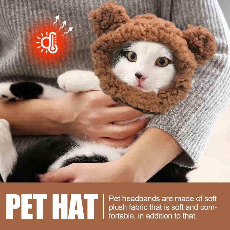 Cute Bear Headwear Pet Cats Dogs Warm Bear Hat Breathable Small Kitten Costume funny Pet Hat Headwear Hat For Pets Puppies