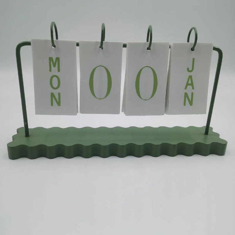 Stylish White-Green Desk Calendar for Time Management Efficiency