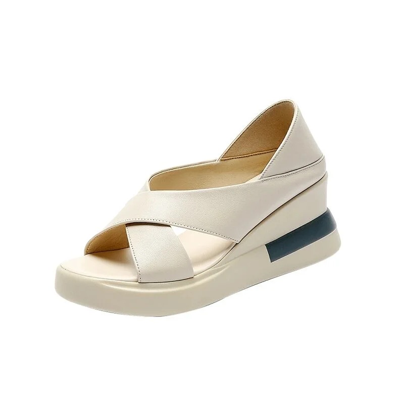 Open New Toe Fashion Women's Summer Plus Size Elegant Sandals Woman Wedge Buckle Footwear Shoes For Women Female 714f