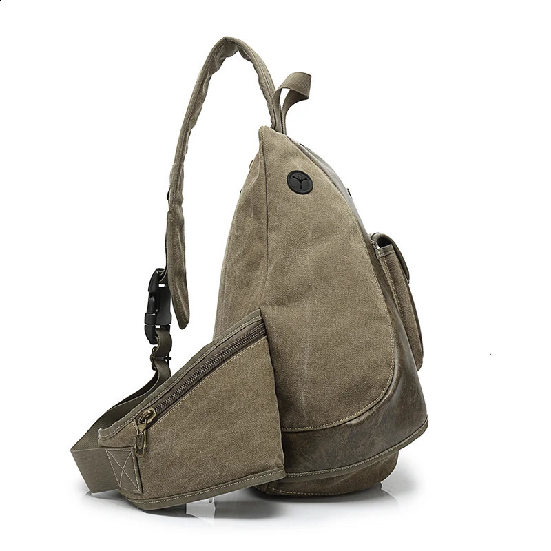 High quality men should bag canvas Phone wallet Ipad chest bag Waterproof casual Sling bag travel crossbody bag for men 240903