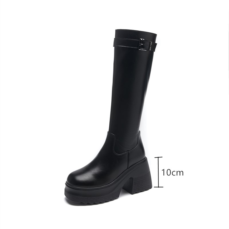 AIYUQI Long Boots Women 2024 New Women's High Heel Boots 10cm Heel High Platform Fashion Skinny Rider Boots Women