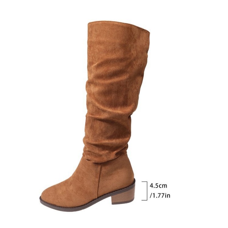 Long Women with Added Plush Insulation Heels Thick Soles Slimming and Elastic Knights Boots f8ca