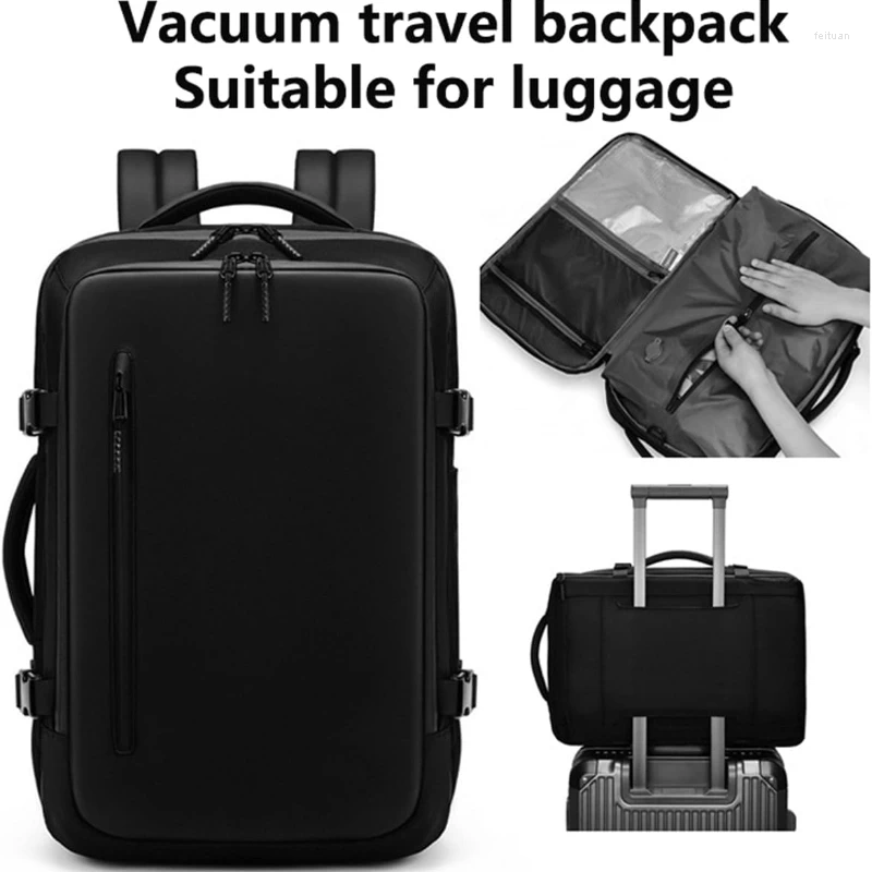 Backpack 17.3 Inch Expandable Airback Vacuum Compression With Air Pump Waterproof Business Travel Back Pack Luggage Bag