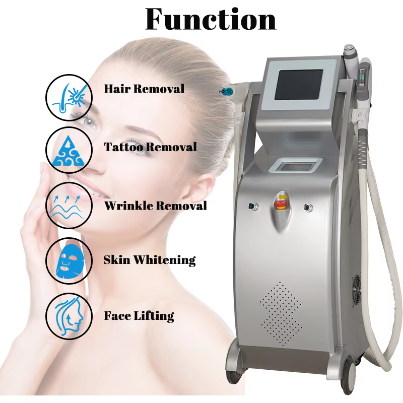Newest 5 in 1 Multifunctional RF Elight IPL Nd Yag Laser elight dpl hair removal nd yag tatoo removal Skin Tighten machine