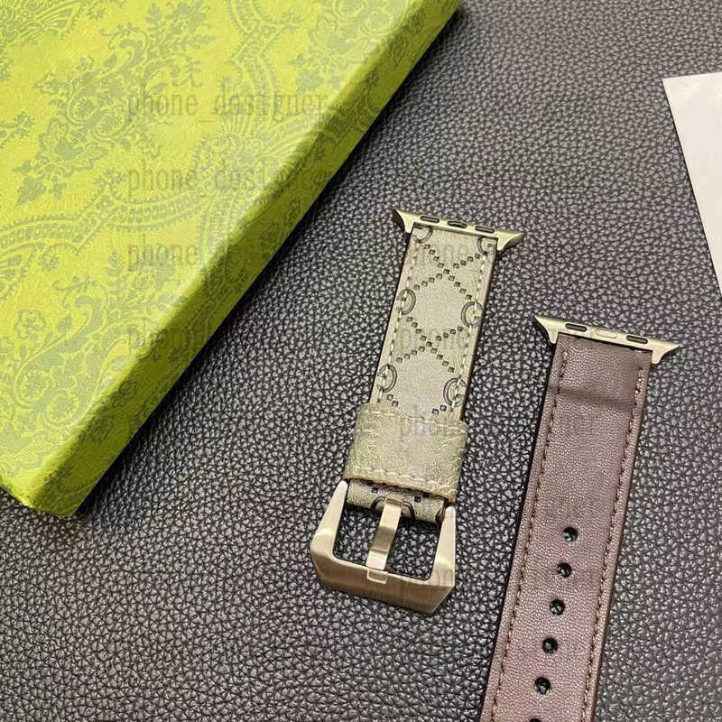 Designer Watch Band Cool and trendy letter Apple watch with iwatch S7/6/5/4/3 leather 38/41/42/45/49MM 4D3T