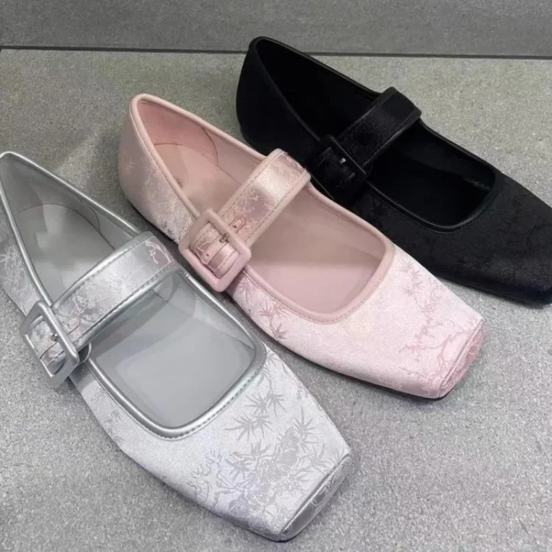 Jane Mary Flats Shoes for Women Trend ral Loafers Ballet Flat Designer Elegant Dress Comfortable Ladies Footwear 6291 Comtable