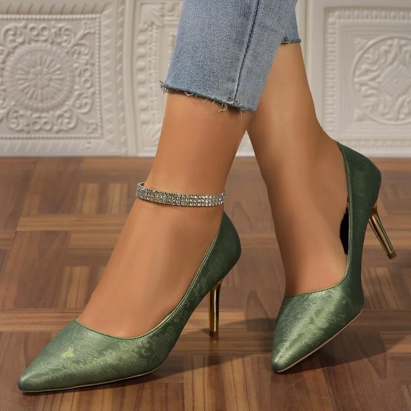Super New 2024 High Stiletto Heels Pumps Women Solid Office ck Pointed Toe Party Shoes Woman 34-43 fa9f
