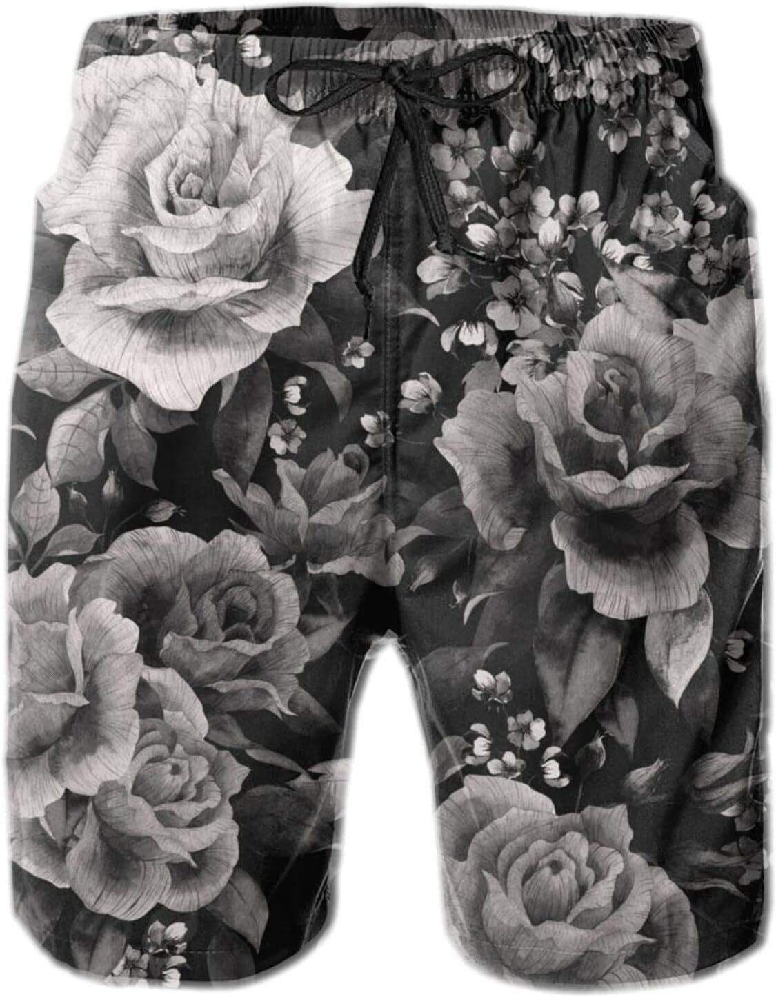 Mens Shorts 3D Printed Pattern Flowers Swim Trunks Quick Dry Print Beach Board Swimwear