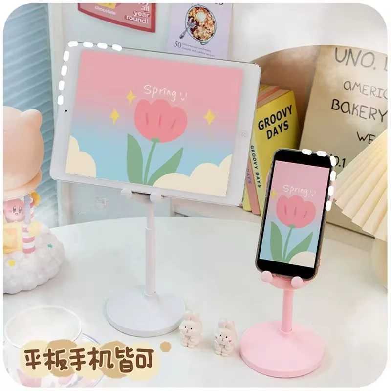 Pink phone holder desktop phone holder iPhone 13 14 Samsung smartphone adjustable cute rabbit cartoon table support CL240905