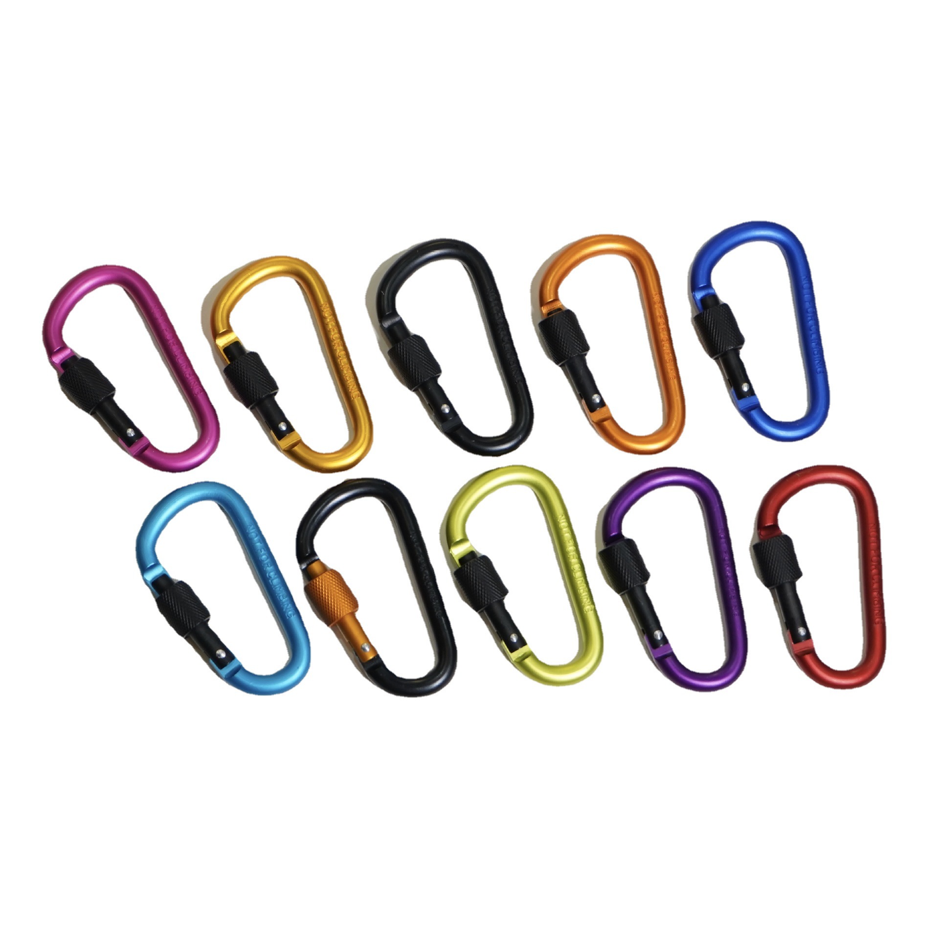Strong 8cm D-Type Climbing Snap Hook with Safety Lock for Outdoor Activities