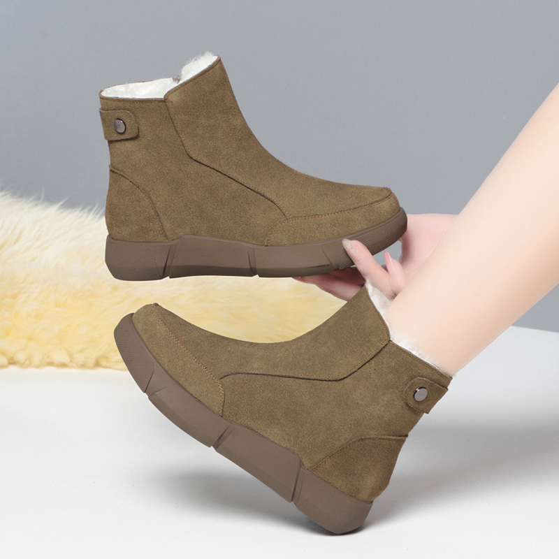 AIYUQI Snow Boot Women 2024 Winter New Suede Genuine Leather Women Short Boots Natural Wool Warm Non-slip Women's Ankle Boots
