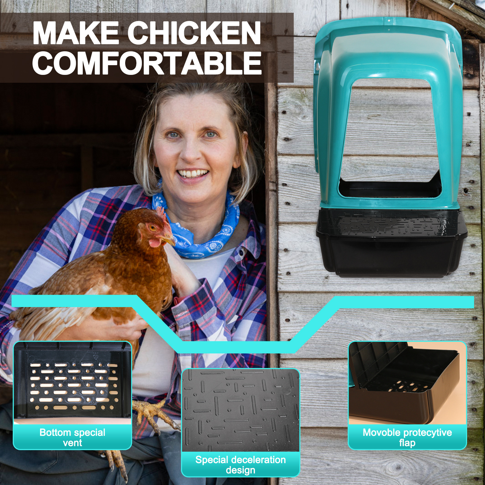 6 Chicken Nesting Boxs, Chicken Nesting Box for Laying Eggs, Heavy Duty Nesting Box, Chicken Nesting Boxes for Laying Egg