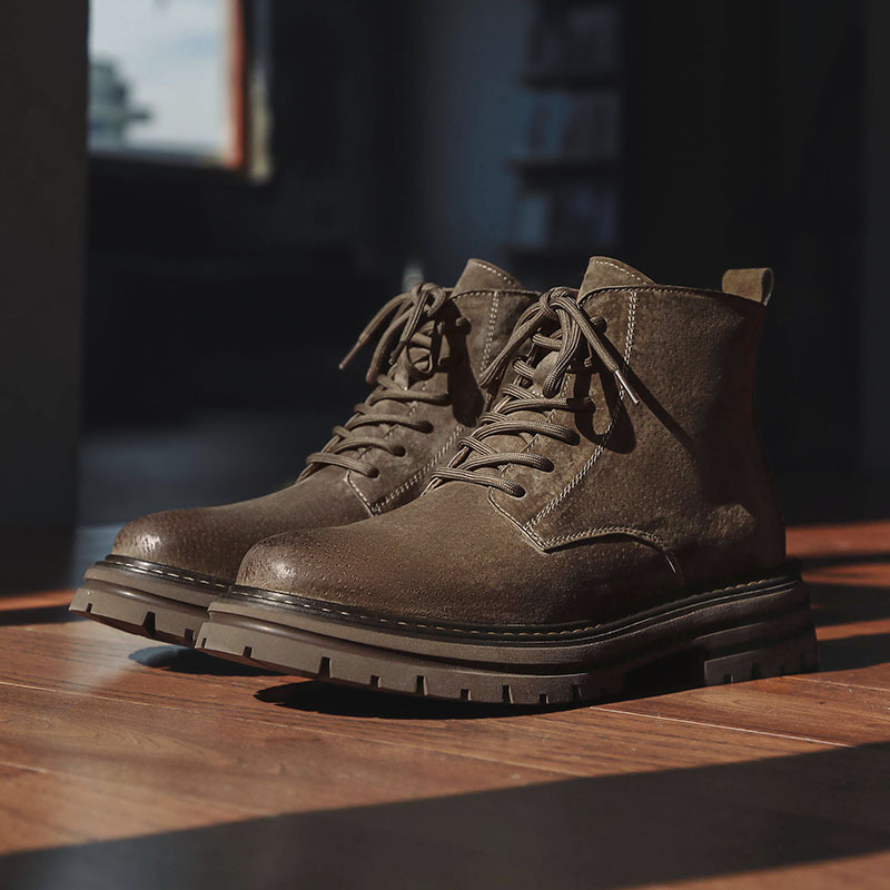 Men's Classic Retro Work Boots Suede Leather Mens British Style Short Ankle Boot Desert Boots Men High-top Casual Shoes