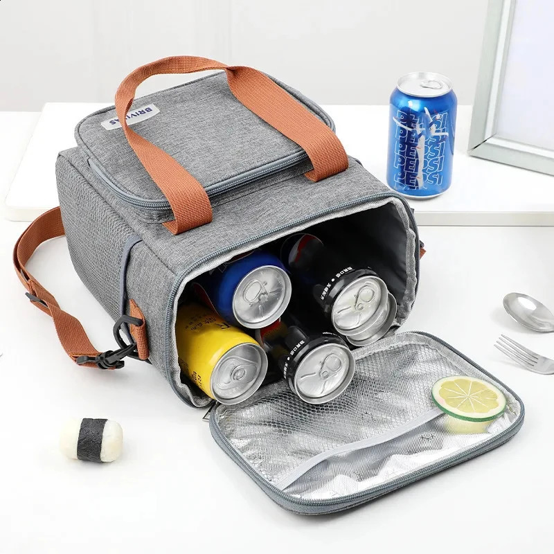 Large Capacity Lunch Bag Thermal Insulation Thickened Waterproof Bags Portable With Handle Crossbody Oxford Cloth 240903